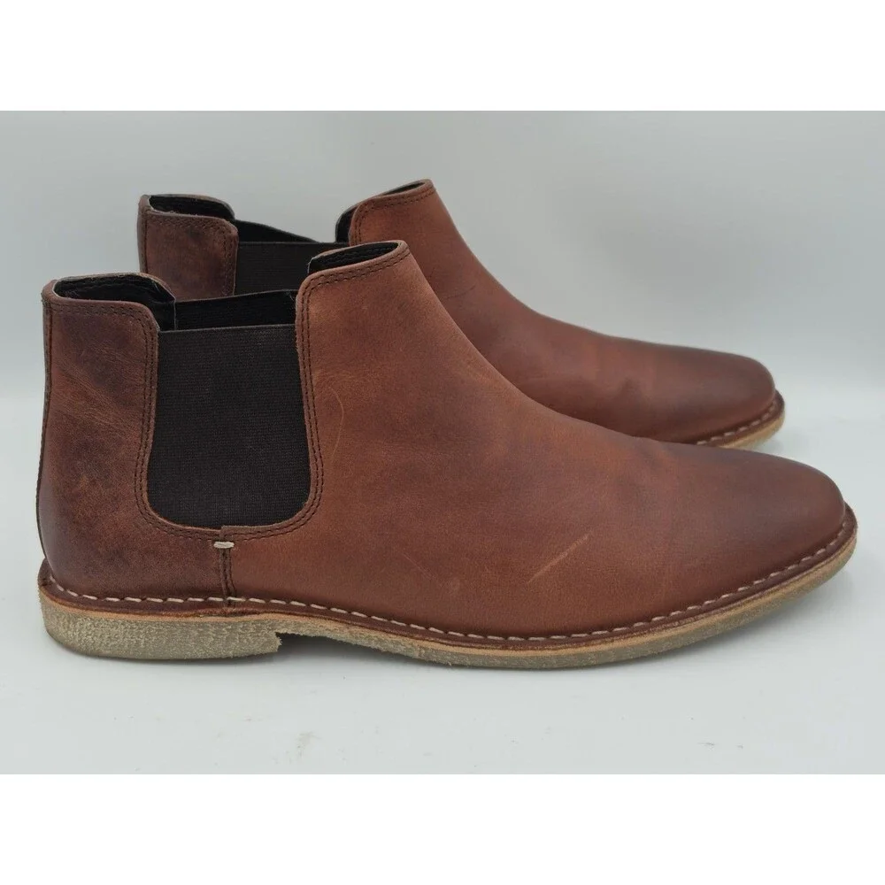 Kenneth Cole Reaction BROWN LEATHER Chelsea Boots Slip On Mens Size 11